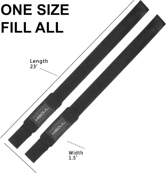 HI SOUL Lifting Straps for Gym, Padded Wrist Protection Strap, Strong Silicone Grip, for Weightlifting, DeadLift, Pull-Up Support, Strength Training, CrossFit, Hand Bar Strap - Cotton & Neoprene